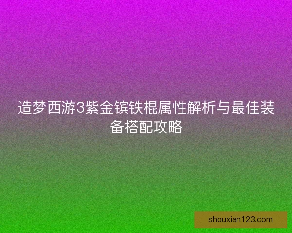造梦西游3紫金镔铁棍属性解析与最佳装备搭配攻略