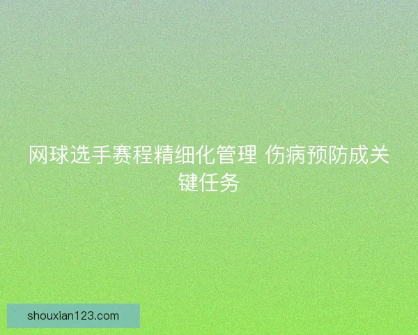 网球选手赛程精细化管理 伤病预防成关键任务