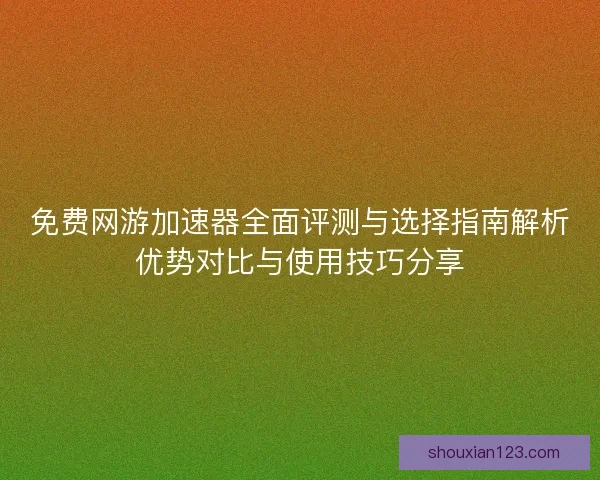 免费网游加速器全面评测与选择指南解析优势对比与使用技巧分享
